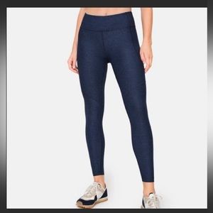 Outdoor Voices OV 7/8 navy workout leggings hidden pocket and drawstring